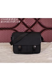Prada VA0768 Black Grainy Calf Leather Messenger Bags VS04838