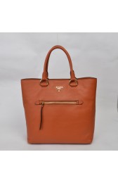 Prada Vitello Daino Shopper Tote BN2754 in Orange Original Clafskin Leather XZ VS05351