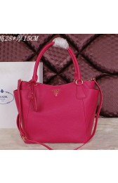 Prada Vitello Daino Tote Bags Grainy Leather BR2435 Rosy VS07248