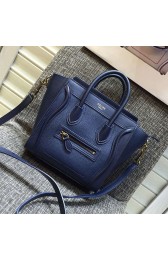 Quality Celine Nano Luggage Original Leather Dark Blue CL180910 VS08515