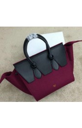 Quality Celine Tie Nano Top Handle Bag Flannelette 98313 Rose&Black VS02195