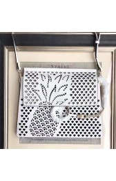 Quality Chloe Faye Hollow Calfskin Shoulder Bag White C230130 VS02608