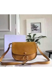 Quality Chloe Kurtis Medium Leather and Suede Crossbody Bag Khaki 300920 VS00075