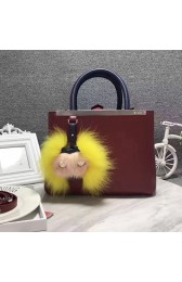 Quality Fendi 2Jours Calf Leather Petite Tote Bag Burgundy FB1755 VS09092