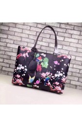 Quality Gucci Blooms Leather Tote Bag 368568 Black VS05333