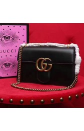 Quality Gucci GG Marmont Leather Shoulder Bag Black 431777 VS01880