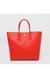 Quality Prada Original Calfskin Leather Tote Handbags BN2773 in Red XZ VS04798