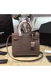 Quality Saint Laurent Classic Baby Sac De Jour Bag in Grey Croco Leather Y12131 VS09232