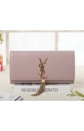 Quality Saint Laurent Classic Monogramme Tassel Cannage Pattern Clutch Y5485 Pink VS05113
