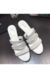 Replica 1:1 Chanel Silk Slide White C080202 VS02399
