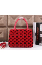 Replica 1:1 Louis Vuitton Flannelette Leather Tote Bag M03639 Red VS09536