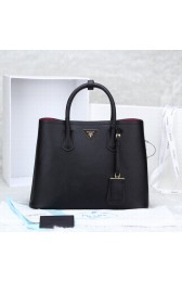 Replica 1:1 Prada Twin Saffiano Leather Cuir Large Tote BN2756 in Black with Gold Hardware LSS VS05317