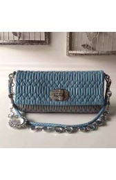 Replica AAA Miu Miu Crystal Nappa Leather Shoulder Bag Blue 5BD233 VS04163