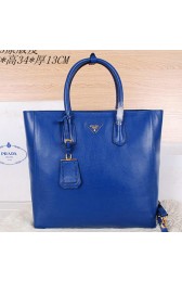 Replica AAA Prada Original Leather Tote Bag BN2773 Blue VS07083