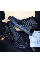 Replica AAAAA Christian Louboutin Louis Spikes Flat Black CL1240-1 VS05743