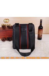 Replica AAAAA Gucci Guccissima Leather Mens Messenger Bag G80214 Black VS05409