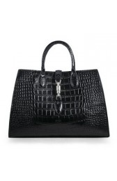Replica AAAAA Gucci Jackie Croco Leather Top Handle Bag 362970 Black VS03418