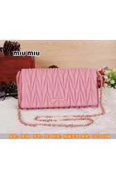 Replica AAAAA miu miu Matelasse Leather Flap Shoulder Bag BL089 Pink VS06337