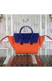 Replica Best Celine Tie Nano Top Handle Bag Original Leather CT98313 Orange&Blue VS03656