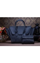 Replica Best Celine Tie Nano Top Handle Bag Original Snake Leather C3052 Royal VS07573