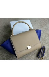 Replica Best Celine Trapeze Bag Original Leather CL008 Beige&Royal VS06392