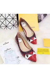 Replica Best Fendi Calfskin Ballet Flat Burgundy F021805 VS02631