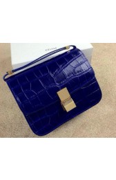 Replica Celine Classic Box Small Flap Bag Croco Leather C11042 Royal VS07663