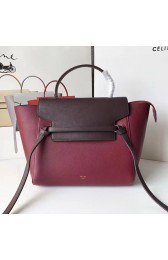 Replica Celine Drummed Calfskin Belt Bag Burgundy&Coffee C010703 VS06624