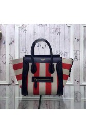 Replica Celine Luggage Mini Tote Bag Fabric CTA3308 Black&Red&White VS03021
