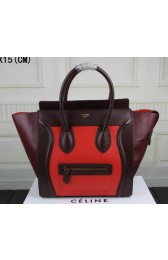 Replica Celine Luggage Mini Tote Bag Original Leather Ci3308 Orange&Brown&Burgundy VS08159