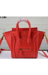 Replica Celine Luggage Nano Bag Original Leather C3308S Light Red VS03080