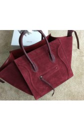 Replica Celine Luggage Phantom Bag Nubuck Leather 99013 Burgundy VS05896