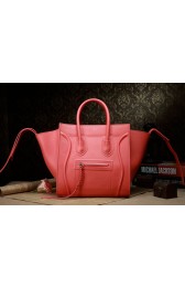 Replica Celine Luggage Phantom Square Tote Bag 3341 in Orange Red Original Import Palm Skin Leather VS04840