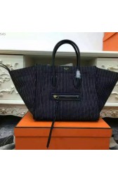 Replica Celine Medium Luggage Phantom Handbag In Navy And White Textile CT169952 VS05943
