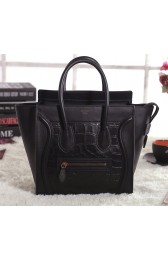 Replica Celine Micro Luggage 3307 in Black Crocodile with Original Leather YD VS03543