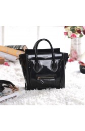 Replica Celine Nao Luggage 3309 in Black Patent Leather VS07852