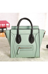 Replica Celine Nao Luggage 3309 in Light Green with Black Original Leather VS01344