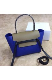 Replica Celine Small Belt Bag Original Leather CLA98311S Blue&Khaki VS03962