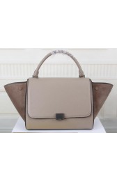 Replica Celine Trapeze Bag Original Litchi Leather CT3342 Grey VS07104