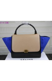 Replica Celine Trapeze Bag Suede Leather C3342 Apricot&Black&Royal VS00105
