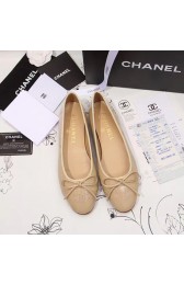 Replica Chanel Beige Patent Leather Ballet Flats CH1630 VS04852