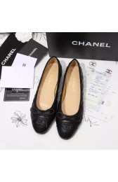 Replica Chanel Black Lambskin Ballet Flats Cap Toe CH1640 VS07181