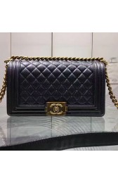 Replica Chanel Black Quilted Caviar Medium Boy Bag Gold Hardware A67086 VS01578