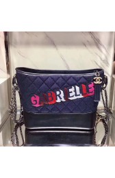 Replica Chanel Chanel's Gabrielle Hobo Bag Navy Blue & Black A93824 VS05505