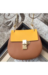 Replica Chloe Drew Textured-leather Shoulder Bag Brown 290990 VS09752