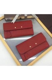 Replica Designer Louis Vuitton Embossed Calf Leather Pont-neuf Wallet Cherry M61833 VS01696