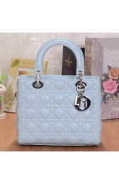Replica Dior Lady Dior Bag Light Blue Sheepskin Leather S805 Silver VS05246