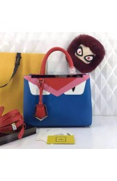 Replica Fendi 2Jours Blue Calfskin Tote Bag with Bag Bugs FD2537 VS04016