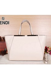 Replica Fendi 2Jours Tote Bag Calfskin Leather FD6062 White VS01436
