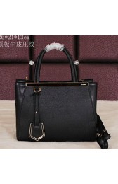 Replica Fendi 2Jours Tote Bag Original Leather 8B8935 Black VS04502